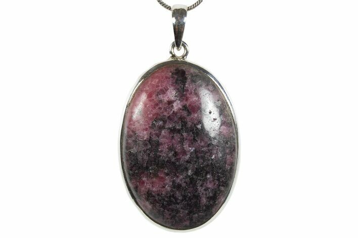 Polished Rhodonite Pendant (Necklace) - Sterling Silver #345261